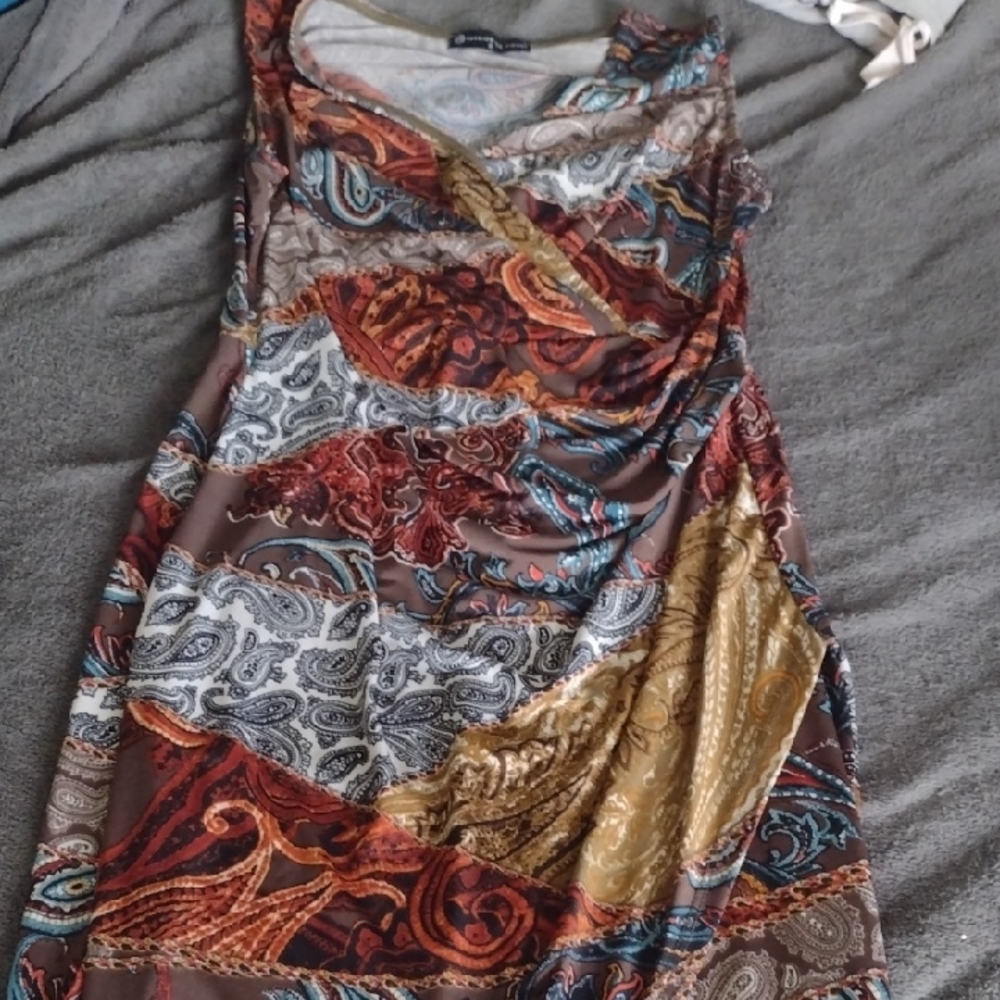 Fashion to Figure Multicolor Paisley Dress